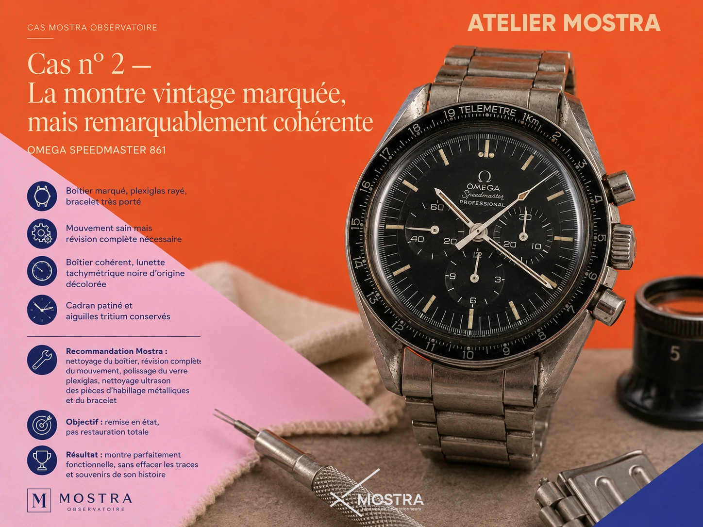 cas atelier Omega Speedmaster reparation revision aix en provence mostra