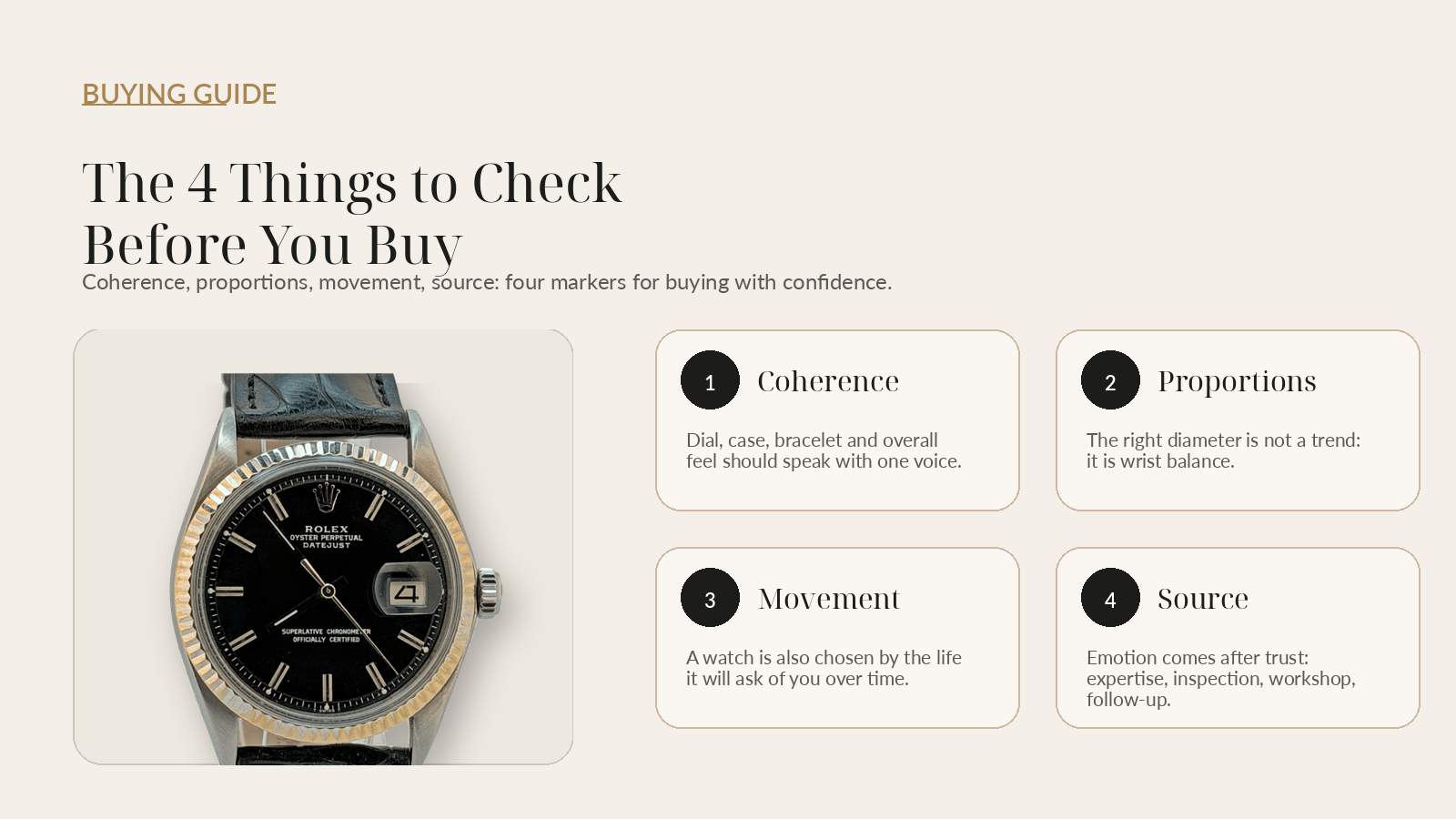 buying criteria for choosing a vintage men’s watch