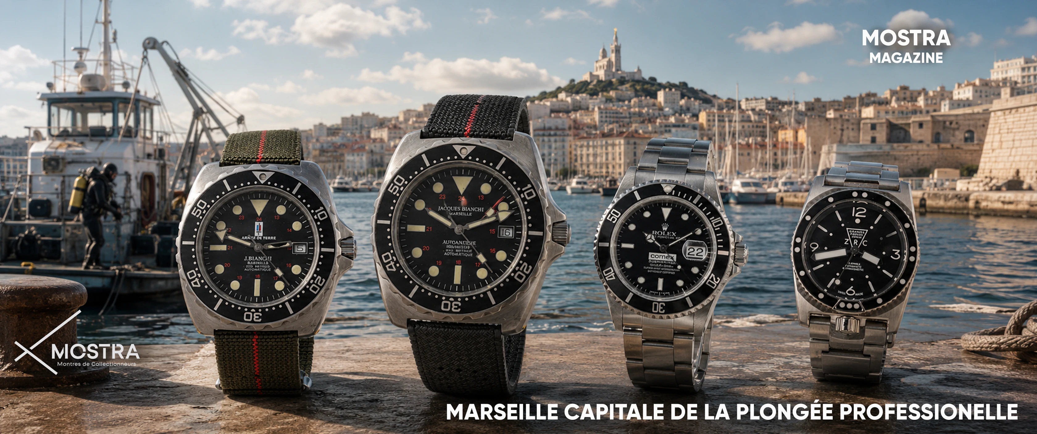 Marseille, professional diving and the history of Jacques Bianchi watches