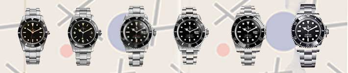 gamme rolex submariner 1957-2020 by mostra-store aix en provence