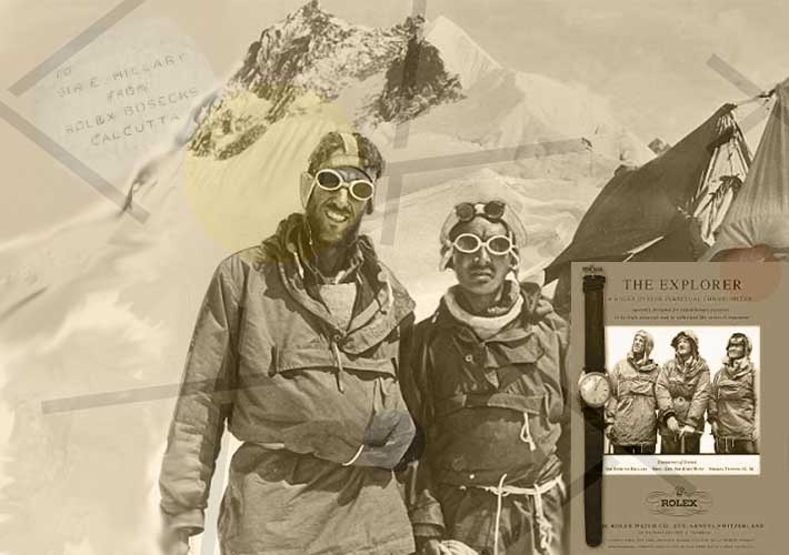 Sir Hilary et sa rolex pendant l'ascension de l'Everest