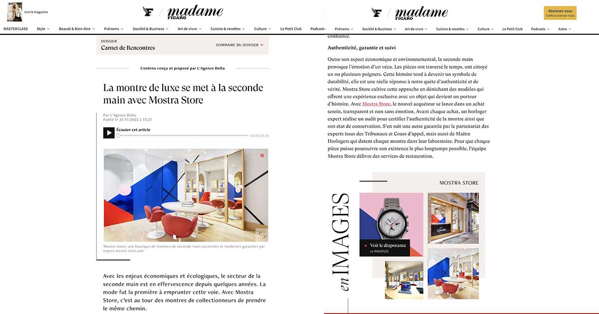 article-mostra-store-montres-seconde-main-aix-nice-cannes-figaro-boutique-pre-owned-watches